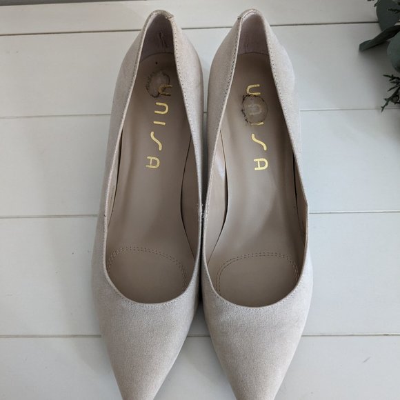 Unisa Unpallia Tan Nude Beige Pointed Toe Heels Size 9 - Picture 4 of 5